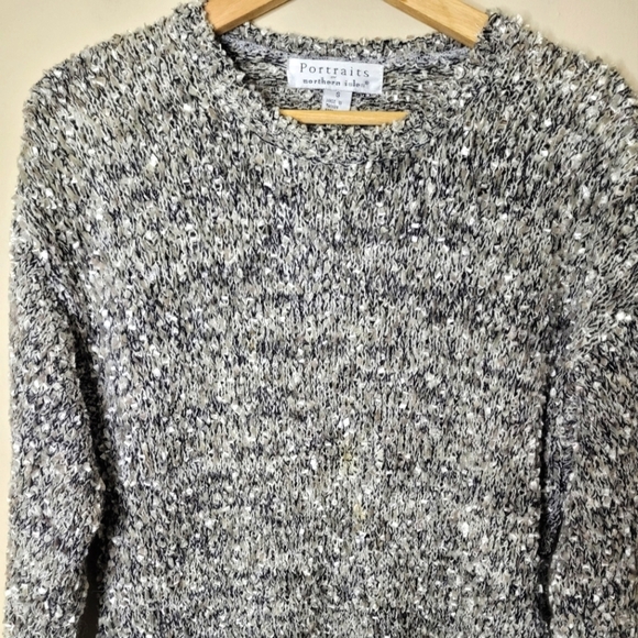 Ribbon Knit Tunic Sweater Size S Textured Portraits by Northern Isles Boho - Picture 4 of 9